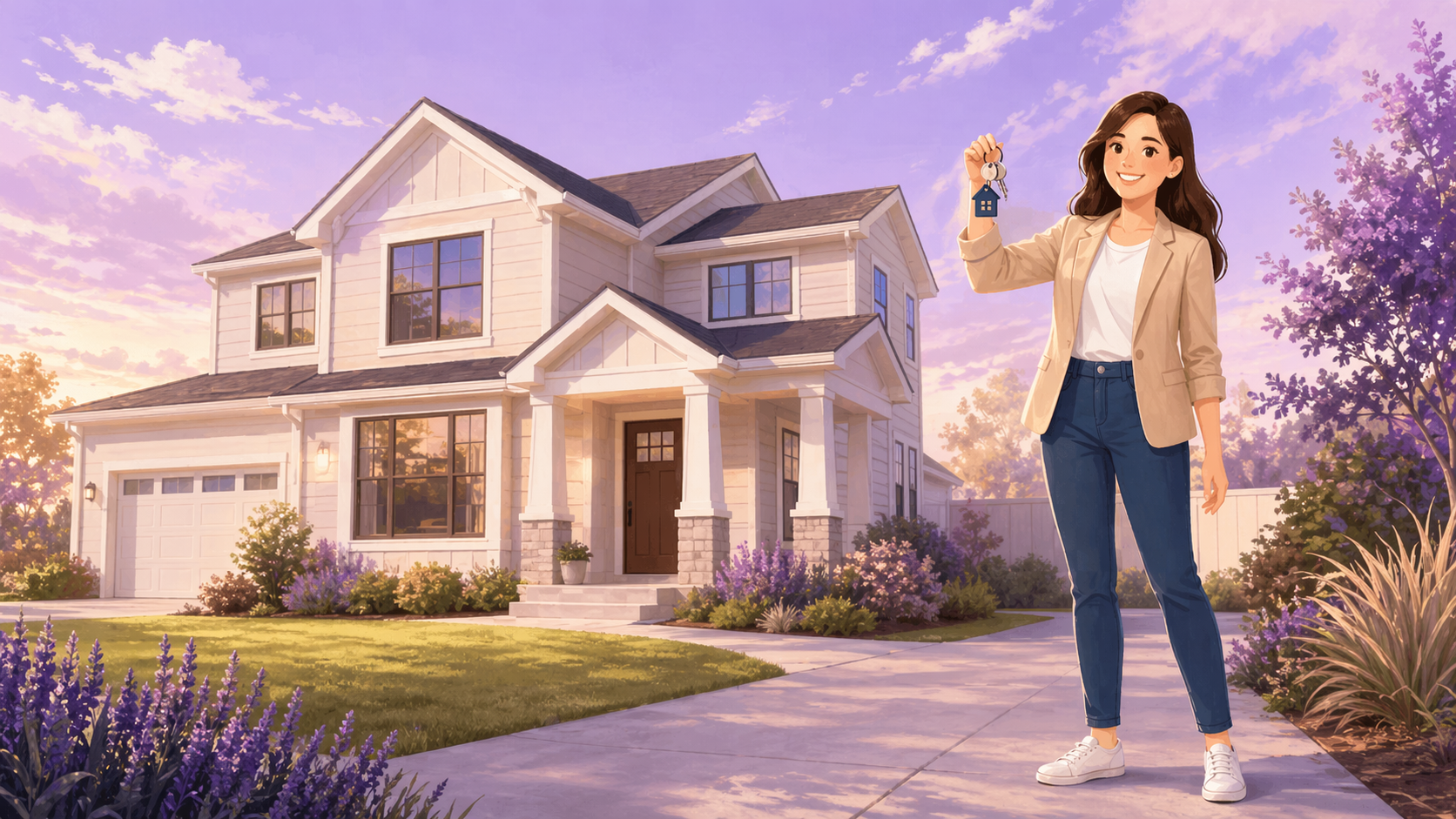 Home buyer holding new house keys